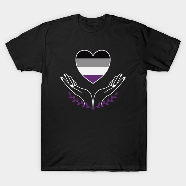 Asexual Pride Flag Heart T-Shirt by superdupertees